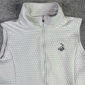 Kate Lord Textured Vest Women’s Medium White Full Zip Pockets Pinehurst Golf